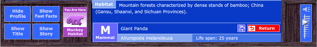 additional profile facts: habitat, class (mammal), scientific name and life span